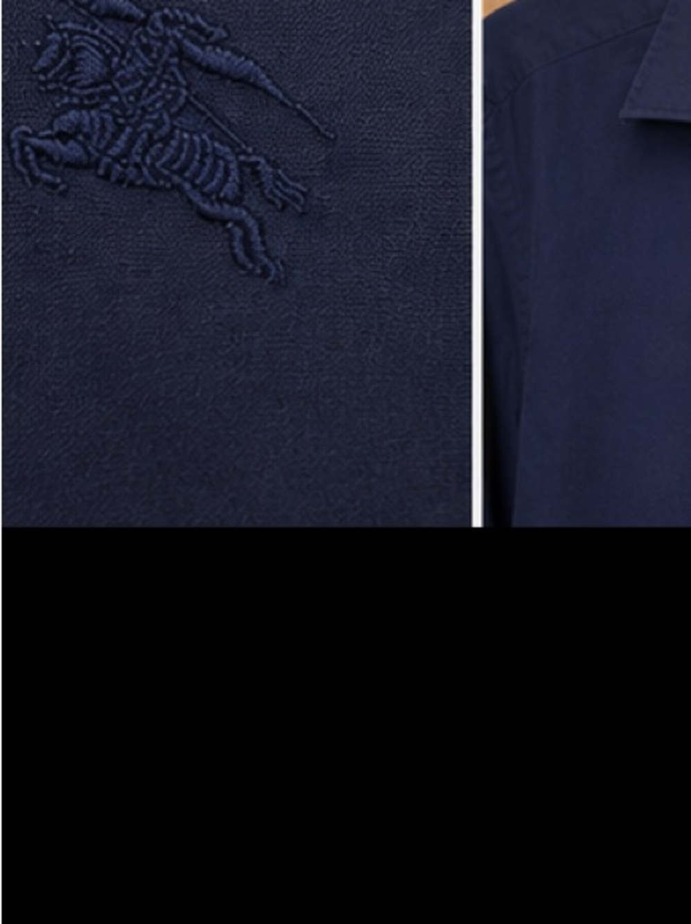 Burberry Navy Long-Sleeve Dress Shirt with Contrast Trim - Picture 7 of 8